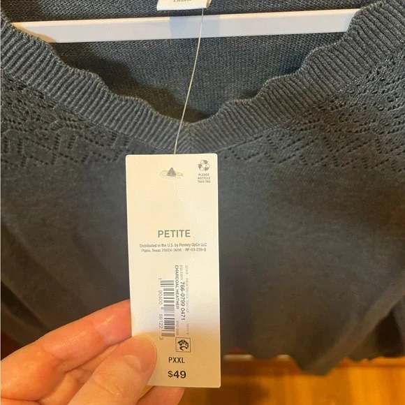 Liz Claiborne lightweight grey sweater petite XXL NWT - Picture 2 of 4